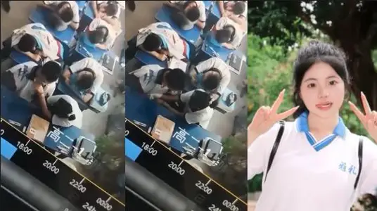 广州市第七中学【胡梦玲】上课主动给同桌手淫，监控下记录被曝光