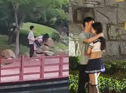 湖北经济学院JK制服学生妹与男友校园露出野战被围观，白天激情后入深夜疯狂口交