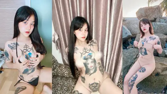 满身刺青的白虎精神小妹户外裸拍和男友的性爱视频流出，引得瓜友们连连称赞就喜欢反差妹