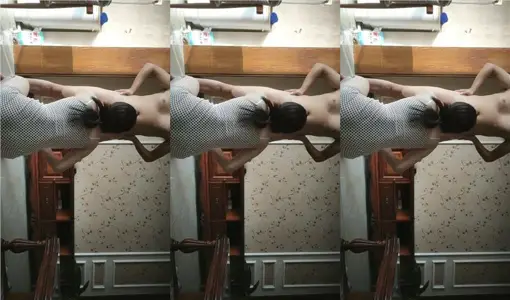 晨勃炮，30岁良家小少妇偷拍，短裙美腿，倒立口交玩得花样不少，后入圆润玉臀，内射流出